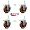 Service Caster 6 Inch High Temp Phenolic Swivel 12mm Stem Caster Set with Total Lock Brake SCC-TSTTL20S615-PHSHT-M1215-4 - alternate 1